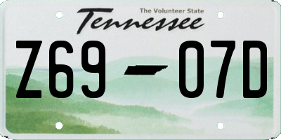 TN license plate Z6907D