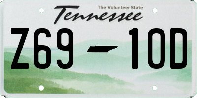 TN license plate Z6910D