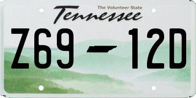 TN license plate Z6912D