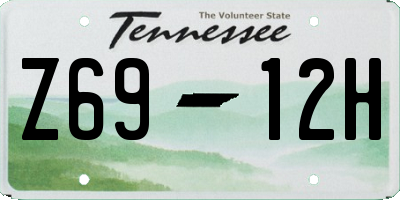 TN license plate Z6912H