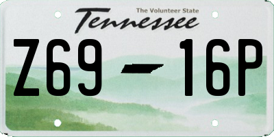 TN license plate Z6916P
