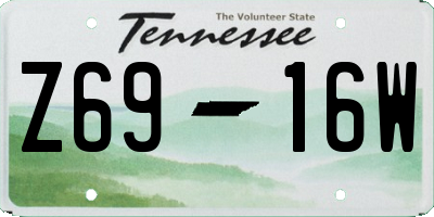 TN license plate Z6916W