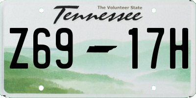 TN license plate Z6917H