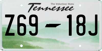 TN license plate Z6918J