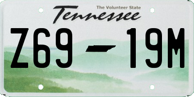 TN license plate Z6919M