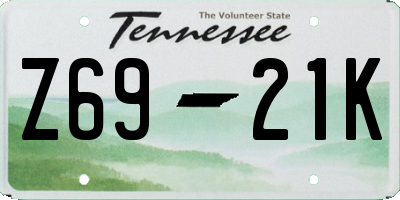 TN license plate Z6921K