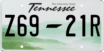 TN license plate Z6921R