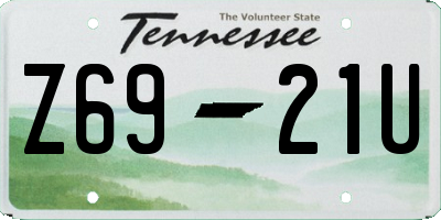 TN license plate Z6921U