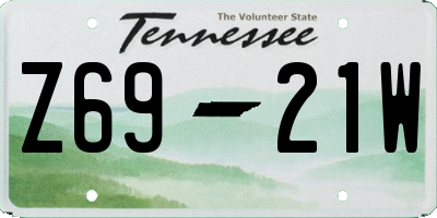 TN license plate Z6921W