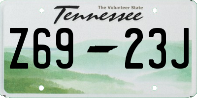 TN license plate Z6923J