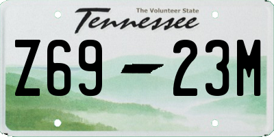 TN license plate Z6923M