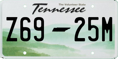 TN license plate Z6925M