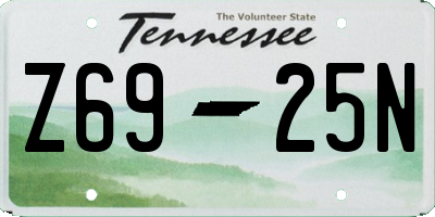 TN license plate Z6925N
