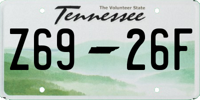 TN license plate Z6926F