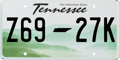 TN license plate Z6927K