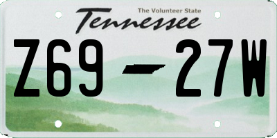 TN license plate Z6927W