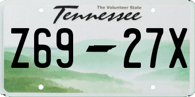 TN license plate Z6927X