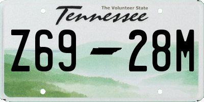 TN license plate Z6928M