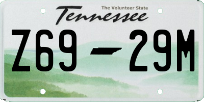 TN license plate Z6929M