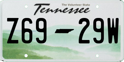 TN license plate Z6929W