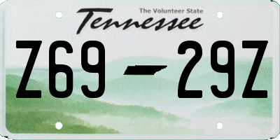 TN license plate Z6929Z