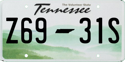 TN license plate Z6931S