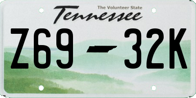 TN license plate Z6932K