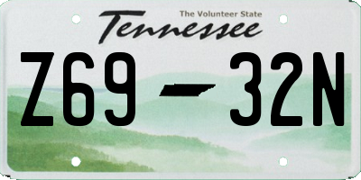 TN license plate Z6932N