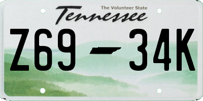 TN license plate Z6934K