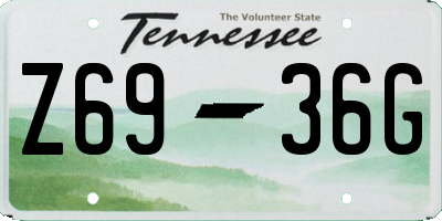 TN license plate Z6936G