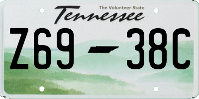 TN license plate Z6938C