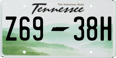 TN license plate Z6938H