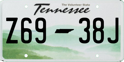 TN license plate Z6938J