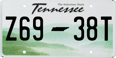 TN license plate Z6938T