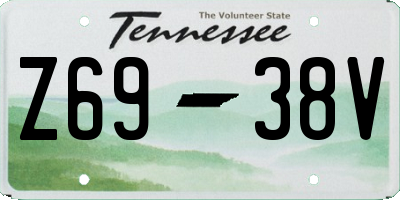 TN license plate Z6938V