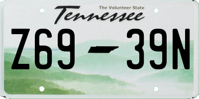 TN license plate Z6939N