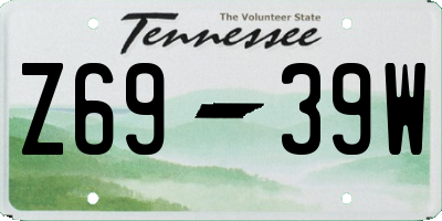TN license plate Z6939W