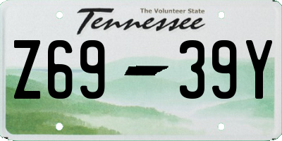 TN license plate Z6939Y