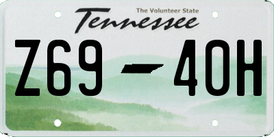 TN license plate Z6940H