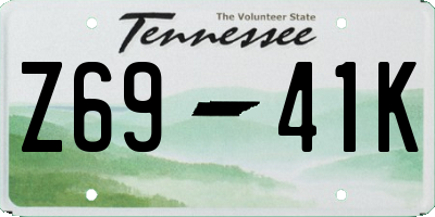 TN license plate Z6941K