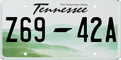 TN license plate Z6942A