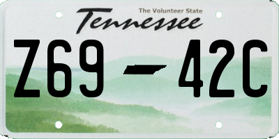 TN license plate Z6942C