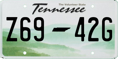 TN license plate Z6942G