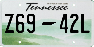 TN license plate Z6942L