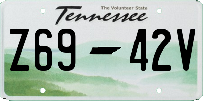 TN license plate Z6942V