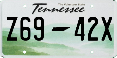 TN license plate Z6942X