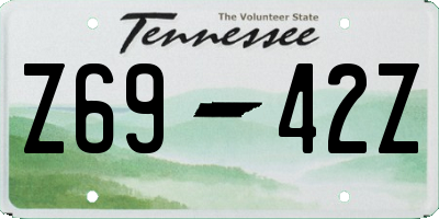 TN license plate Z6942Z