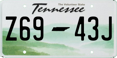TN license plate Z6943J