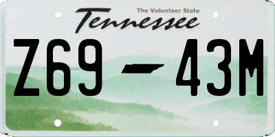 TN license plate Z6943M