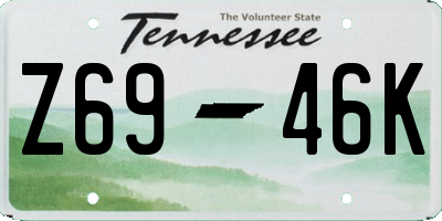 TN license plate Z6946K